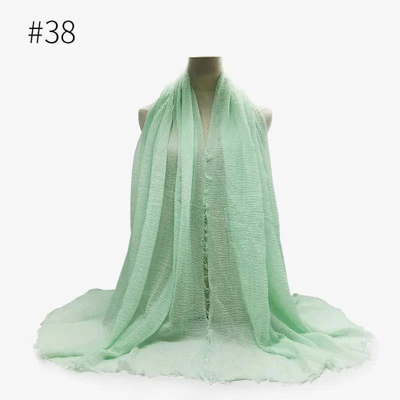 Bubble Plain Cotton Scarf, - Rafaga1