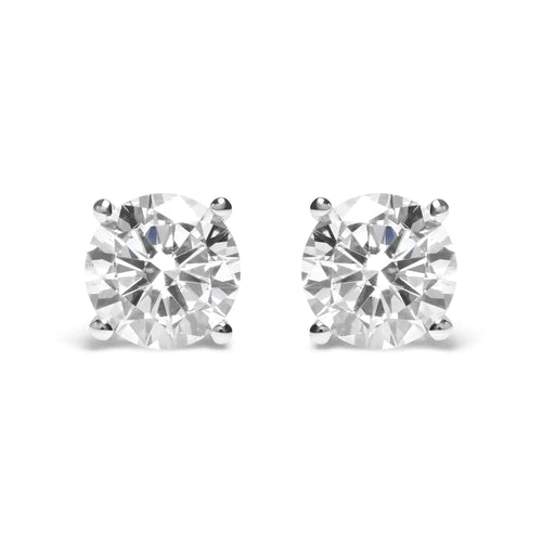 IGI Certified 14K White Gold 5ct Brilliant Lab Diamond Studs - Rafaga1