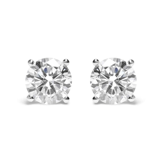 IGI Certified 14K White Gold 5ct Brilliant Lab Diamond Studs - Rafaga1