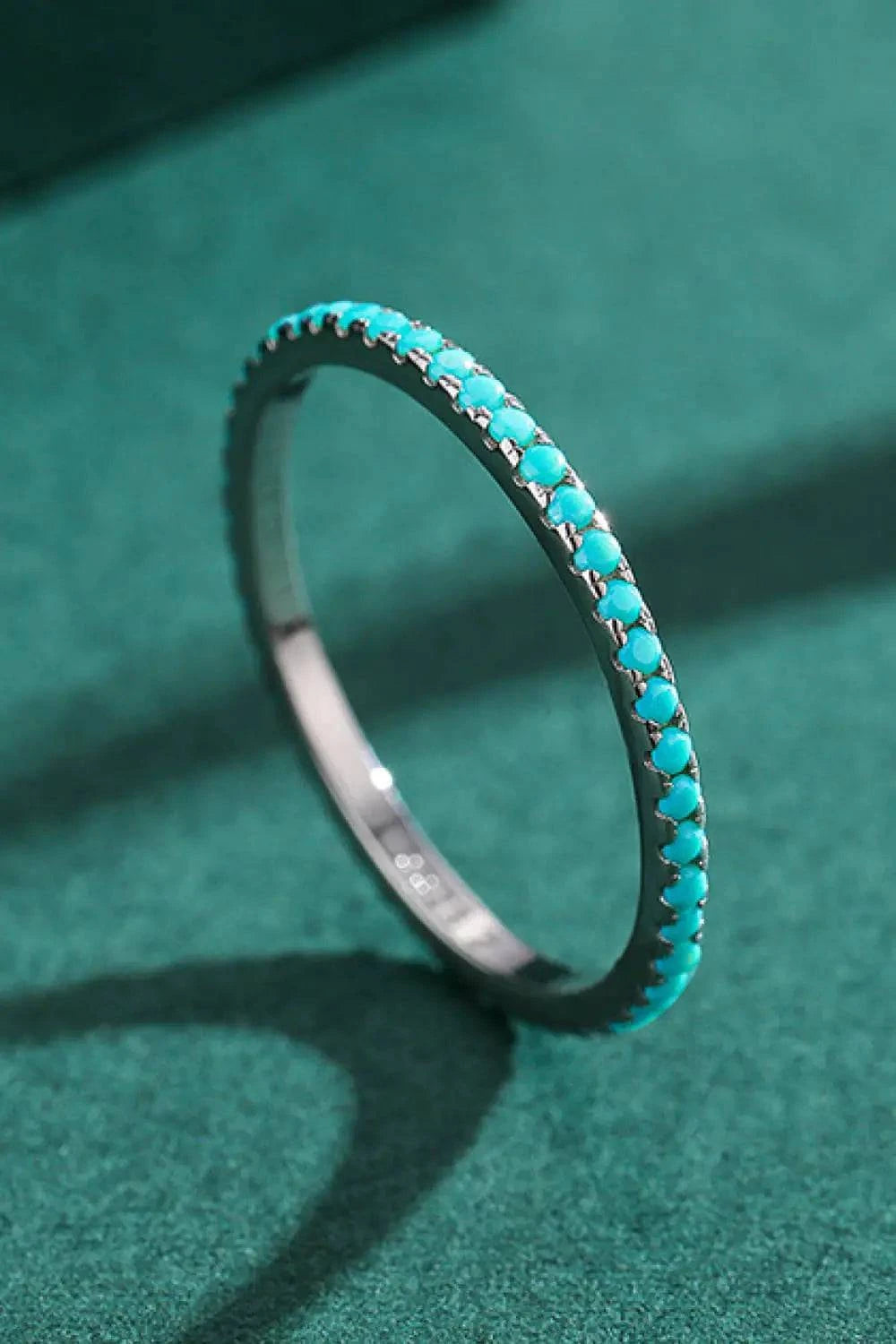 925 Sterling Silver Artificial Turquoise Ring - Rafaga1