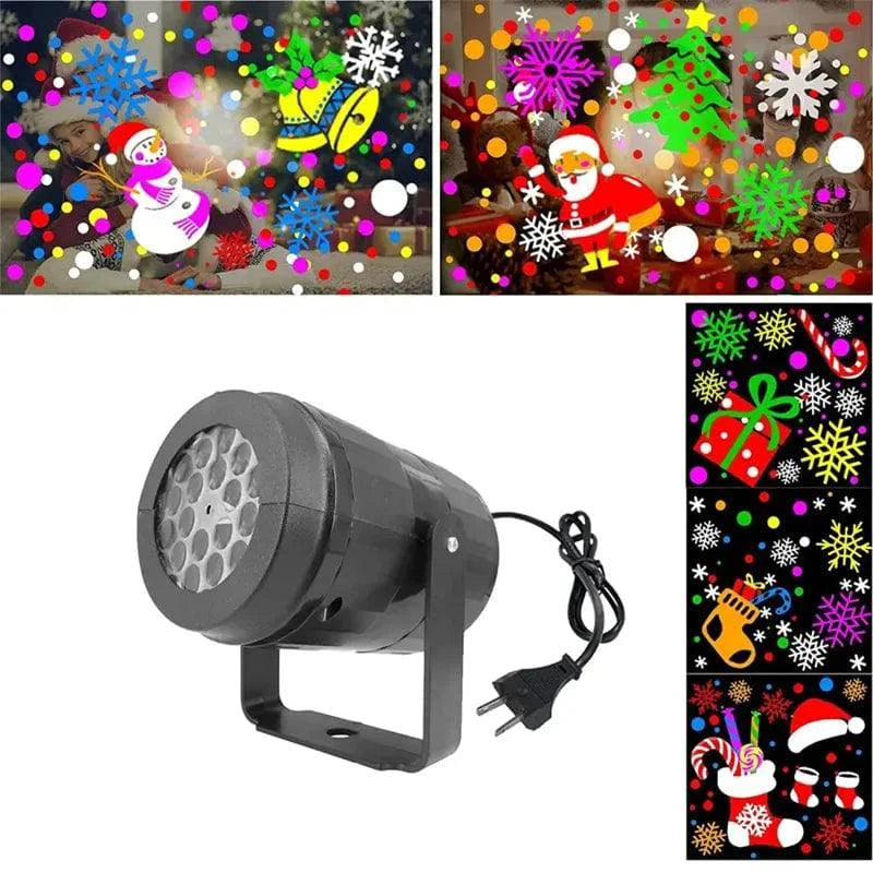 Snowflake LED Projector Light – Rotating Xmas Pattern for Outdoor Holiday Decor - Rafaga1