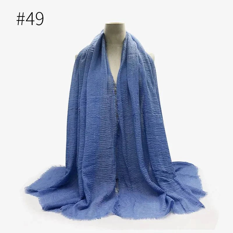 Bubble Plain Cotton Scarf, - Rafaga1