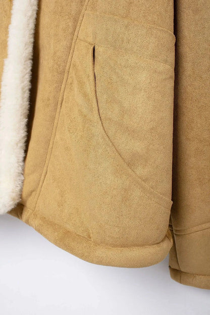 Fashion Loose And Warm Vintage Lamb Wool Khaki Coat - Rafaga1