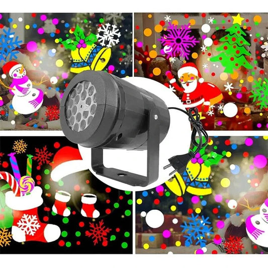 Snowflake LED Projector Light – Rotating Xmas Pattern for Outdoor Holiday Decor - Rafaga1