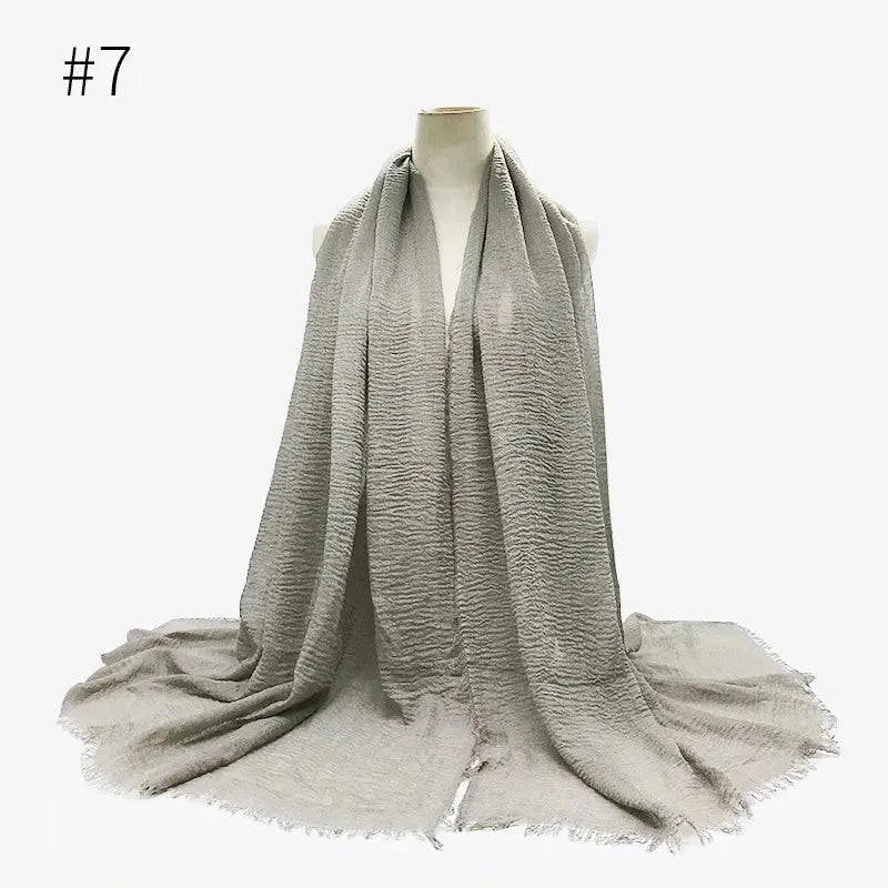 Bubble Plain Cotton Scarf, - Rafaga1