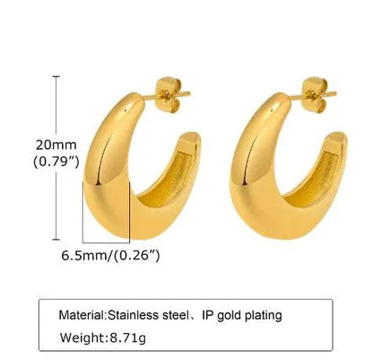 C- Shaped Earrings - Rafaga1