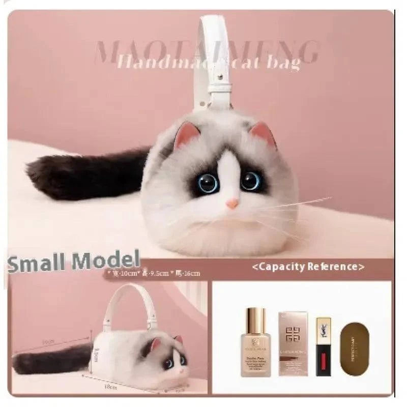 Women's Cute Handmade Cat Doll Bag - Rafaga1