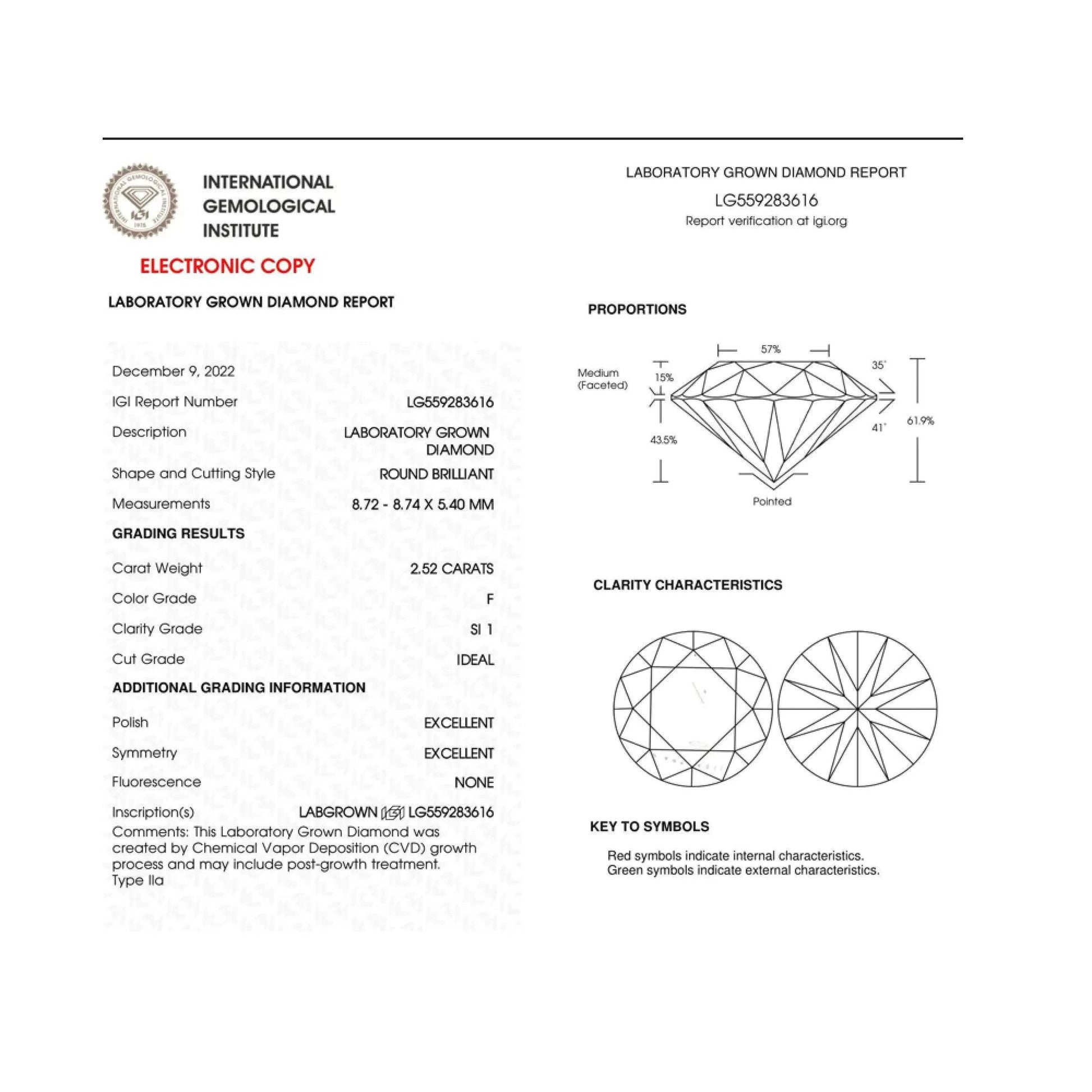 IGI Certified 14K White Gold 5ct Brilliant Lab Diamond Studs - Rafaga1