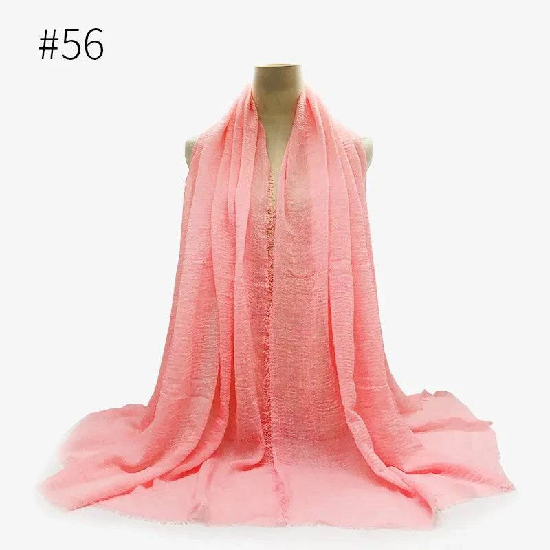 Bubble Plain Cotton Scarf, - Rafaga1