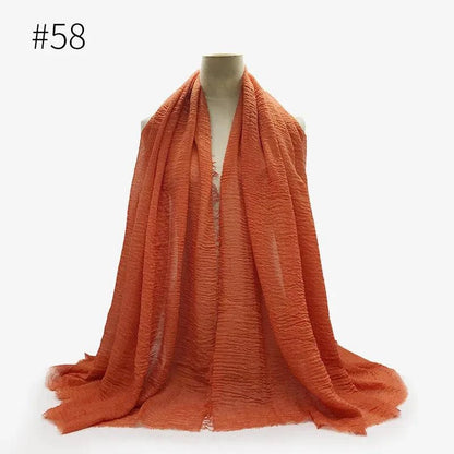 Bubble Plain Cotton Scarf, - Rafaga1