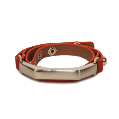 Sash Leather Bracelet- Orange - Rafaga1